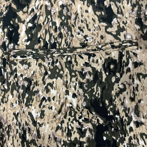 Rafaella Womens Camo Splatter Pants Tan Green Stretch Size 12 - Picture 11 of 13